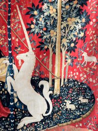 Wandteppich „Die Dame und das Einhorn“.