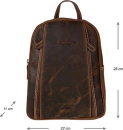 Small cognac color leather ladies backpack from arrigo - elegant light brown buffalo leather
