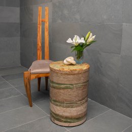 Mesa de centro Mármol beige y ónix verde