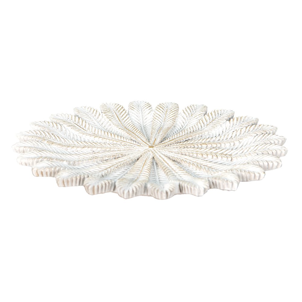 Decoratie schaal Ø 20x1 cm Wit Goudkleurig Polyresin Takken