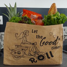 Domelo jute bag shopping bag. Jute Shopper bag. Large water -repellent shopping basket/ beach bag. Bath bag XXL/ Shopping Bag gifts for women.