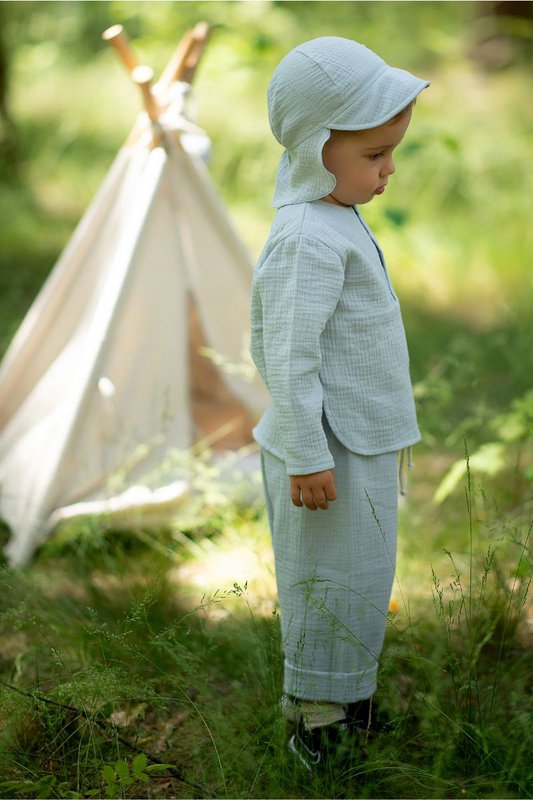 DANTE BLUE blouse and shorts set for a boy