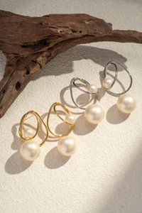 Elegante parel roestvrijstalen stalen oorbel