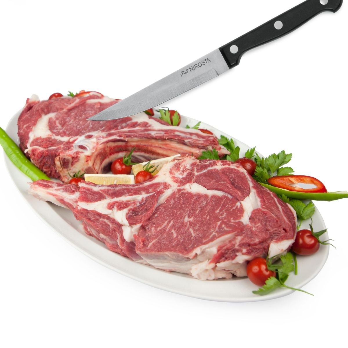Set of 4 Nirosta Mega steak knives 21 cm