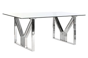 ESSTISCH AUS GLASSTAHL 180X90X75 CHROM MB199634