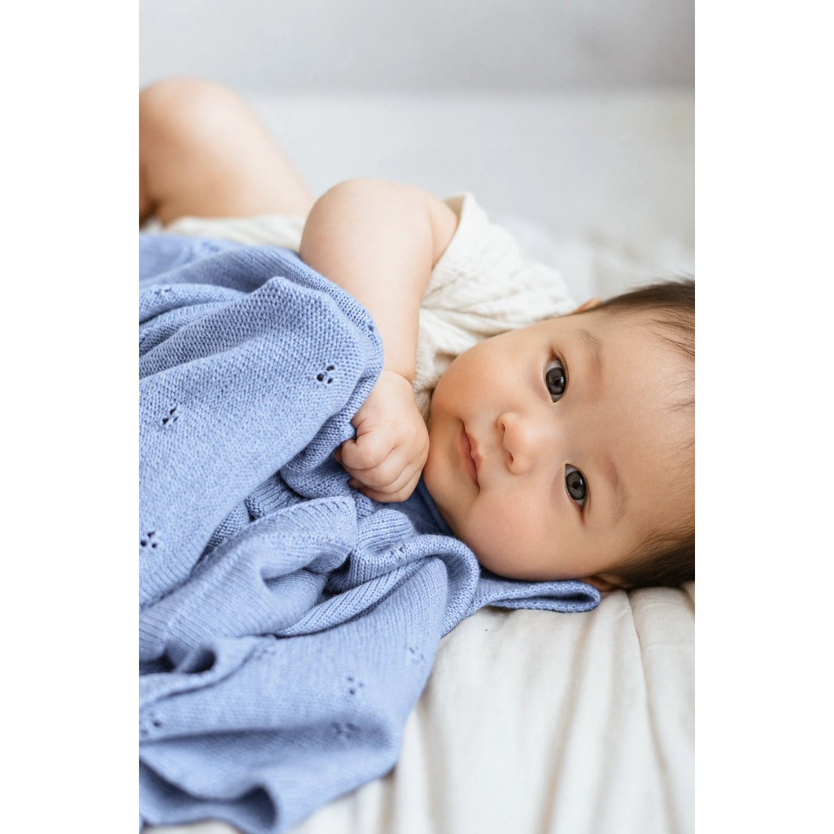 Coperta per bebè APOLLO – 100% lana merino – blu [B2B]