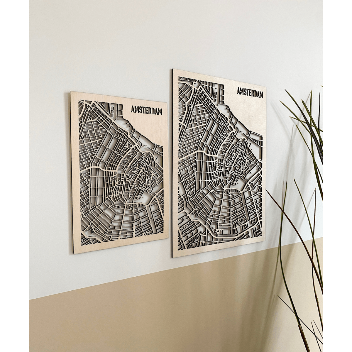 Mapa de la ciudad de madera de Ámsterdam