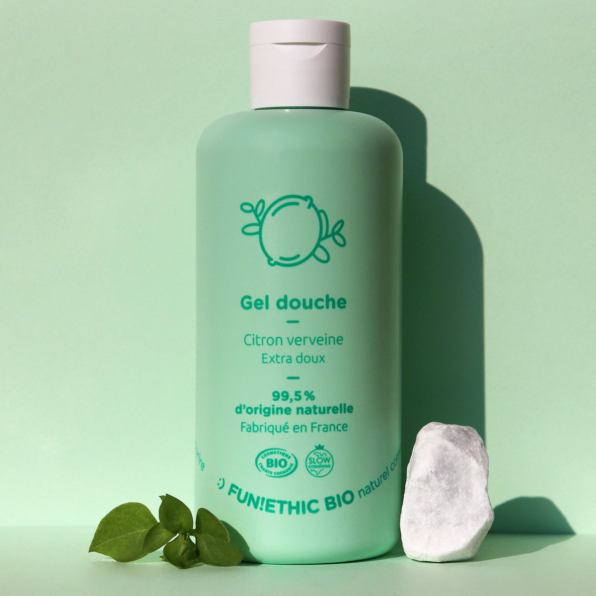 Gel de ducha extra suave certificado Cosmos Organic - Perfume tónico refrescante orgánico 100% natural