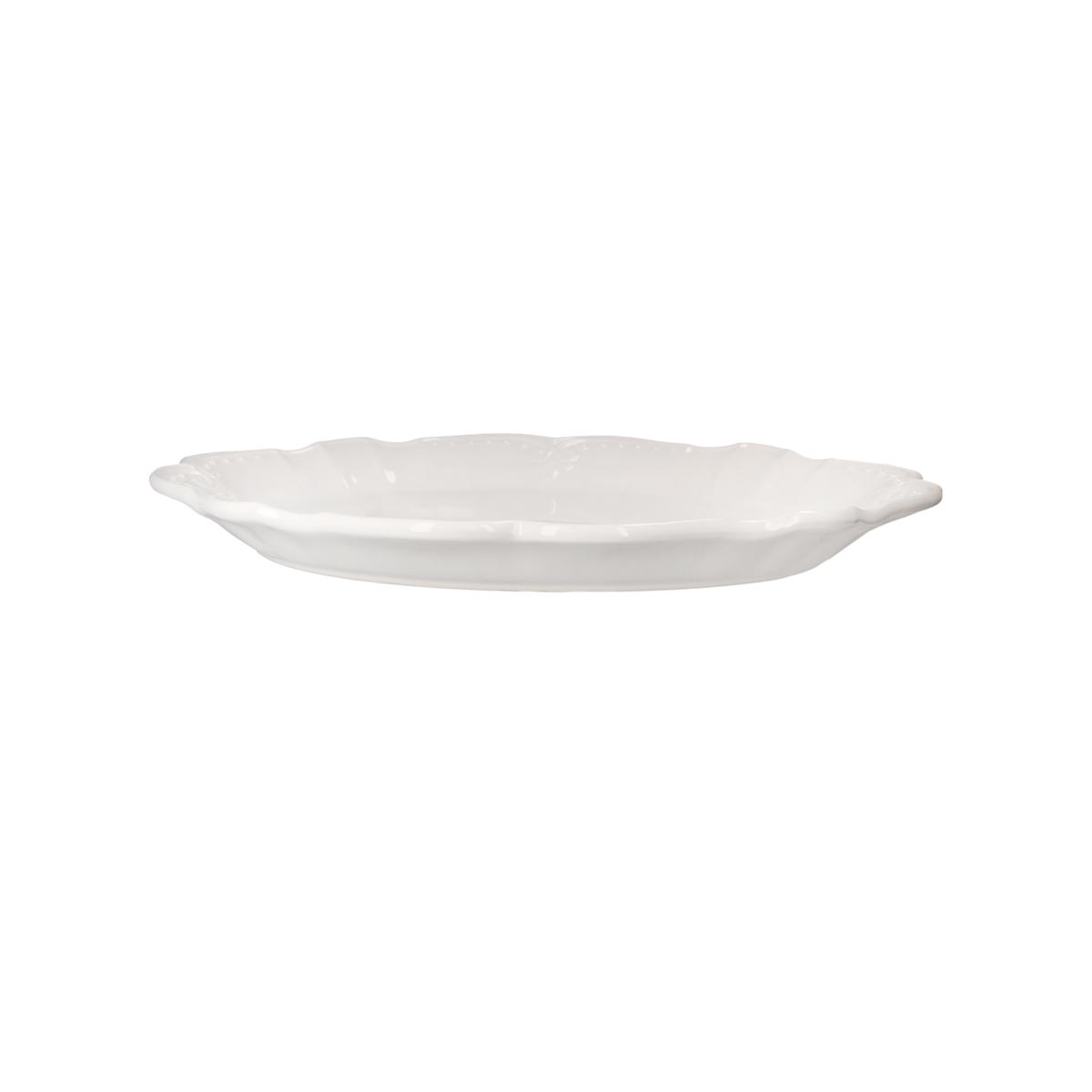 White Ceramic Serving Tray 40x31 cm