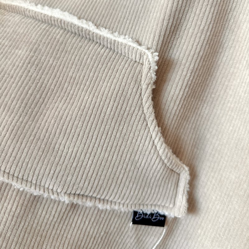 Soft beige rib poncho