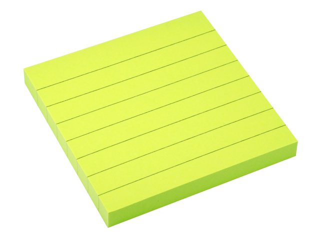 Info notes 75x75mm gelinieerd fel groen 80 blad gelinieerd