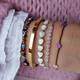 Gemstone bracelet | Agate with stainless steel beads | stainless steel silver/gold