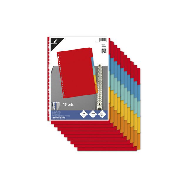 Tabblad Canne A4 A4 carton blanc 5dlg crim 10 sets