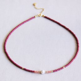 Miyuki necklace - Sunkissed cherry