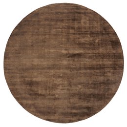 Round brown rug, distressed texture, 200cm diameter, vintage style floor covering.