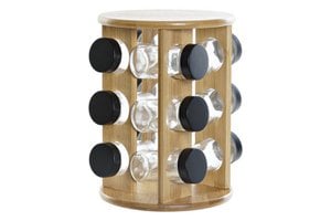 BAMBOO SPACE RACK GLASS 18X18X25 BLACK PC186192