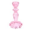 Hoher Kerzenhalter aus Glas – Rosa