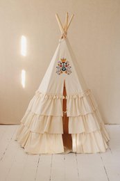Tipi-Zelt „Folk“ mit Rüschen und Stickerei