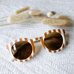Baby and children's sunglasses UV400 striped - Beige / Camel