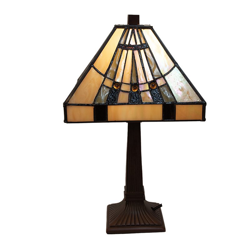 Tiffany table lamp 23x23x38 cm beige glass desk lamp