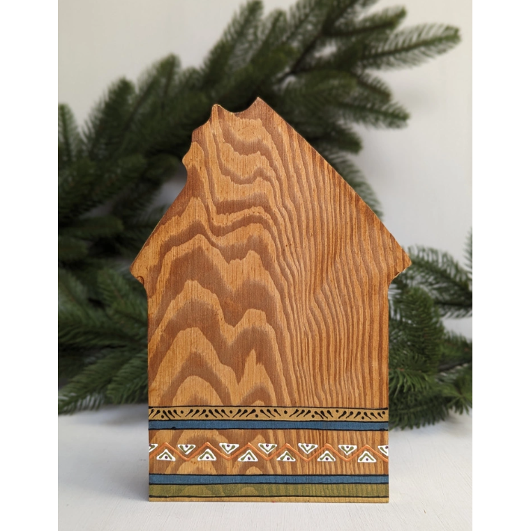 Håndmalet Nativity Play House i træ