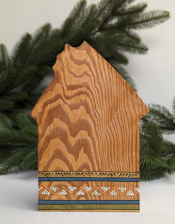Håndmalet Nativity Play House i træ