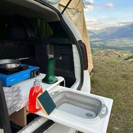 Évier pliable en silicone pour camping - Planche à découper portable