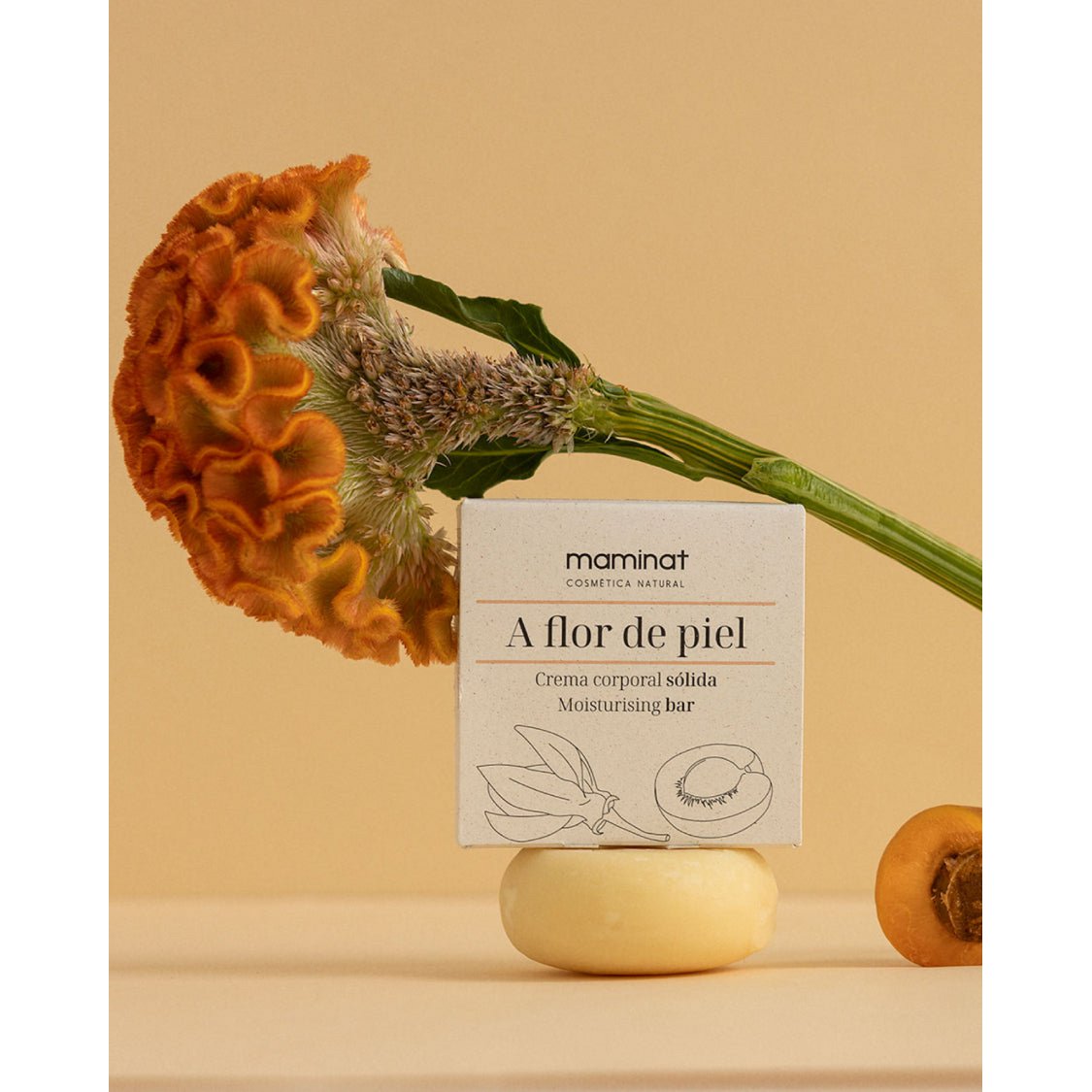 60g solid body cream - A leather flower - with jojoba and karité