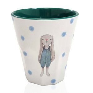 Melamine cup green "Bunny Hugo"