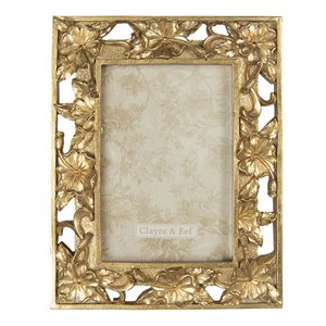 Fotorahmen 10x15 cm Gold -gefärbtes Kunststoffblumenfoto -Framework