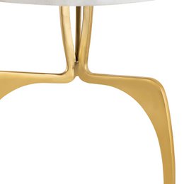 Tavolino in metallo rotondo ø 45 x 56 cm tavolo decorativo in marmo Sohoo con cornice argento o oro