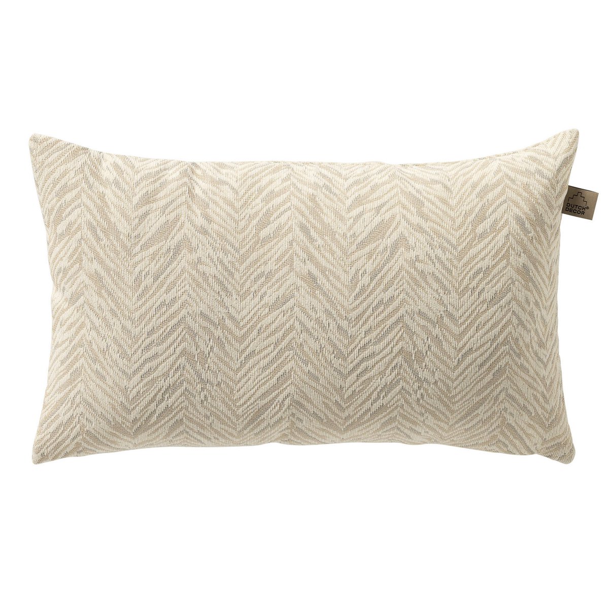 Dutch Decor AUGUSTA - Outdoor cushion 30x50 cm - Marshmallow - White and beige