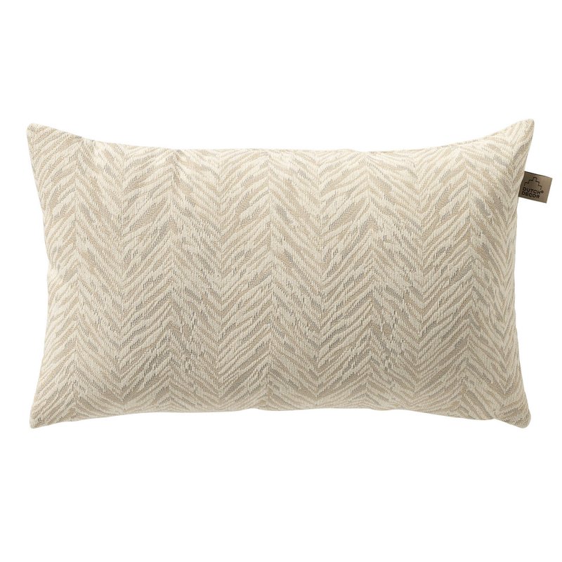 Dutch Decor AUGUSTA - Outdoor cushion 30x50 cm - Marshmallow - White and beige