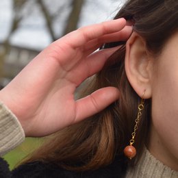 Jaspe de Amapola, Dálmata y Sésamo Pendientes de oro amarillo vermeil o de oro de 9k o 18k, Colección Bloom | por nlanlaVictory