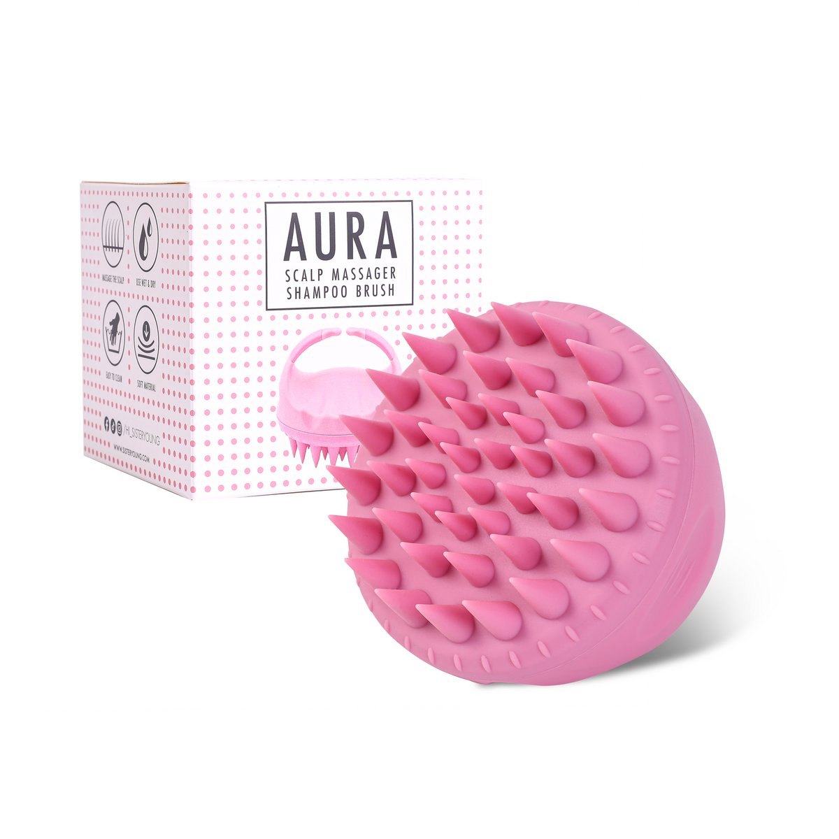 Sister Young l AURA Scalp Massager Brush for Washing and Head Massage