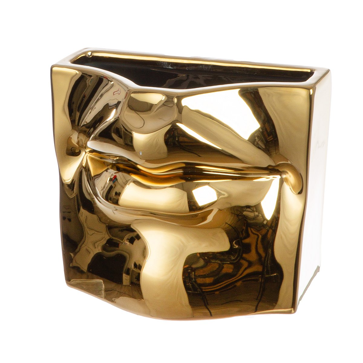 Vase Mund Volto goldfarben H. 12,5 cm, VE 4