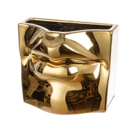 Vase Mund Volto goldfarben H. 12,5 cm, VE 4