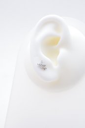 Piercing d'oreille en acier inoxydable.