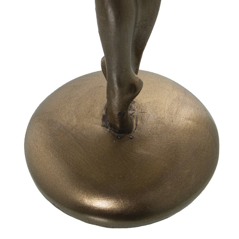 KREMOWA/ZŁOTA FIGURA TANCERKA Z ŻYWICY 14X11X34CM ST50402