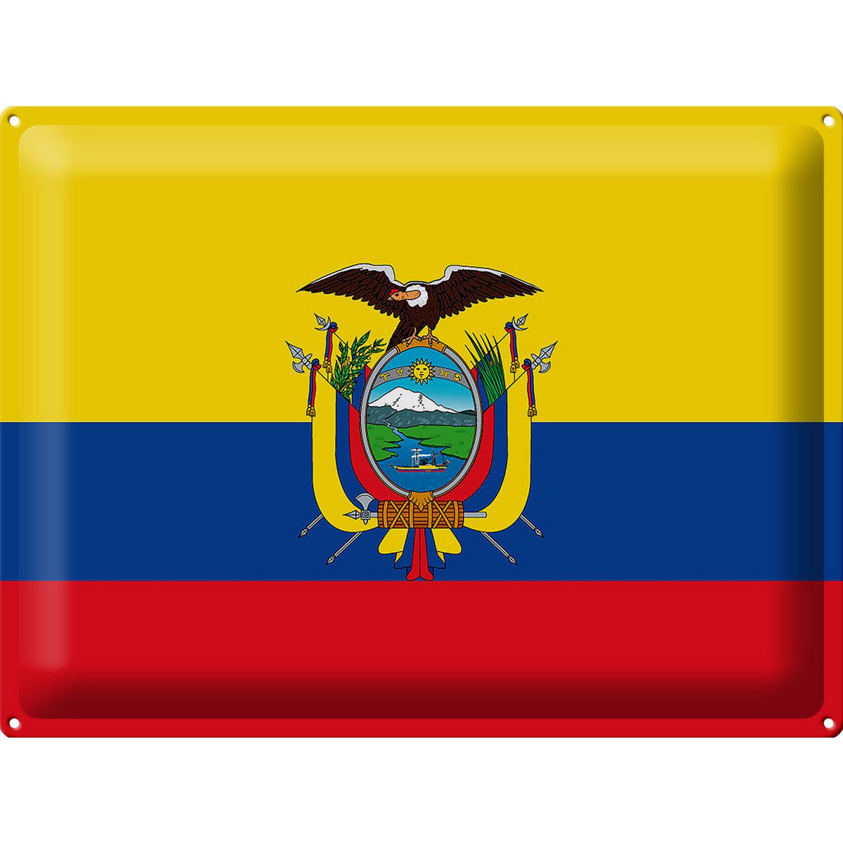 Blechschild Flagge Ecuador 40x30cm Flag of Ecuador