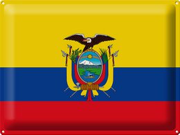 Blechschild Flagge Ecuador 40x30cm Flag of Ecuador