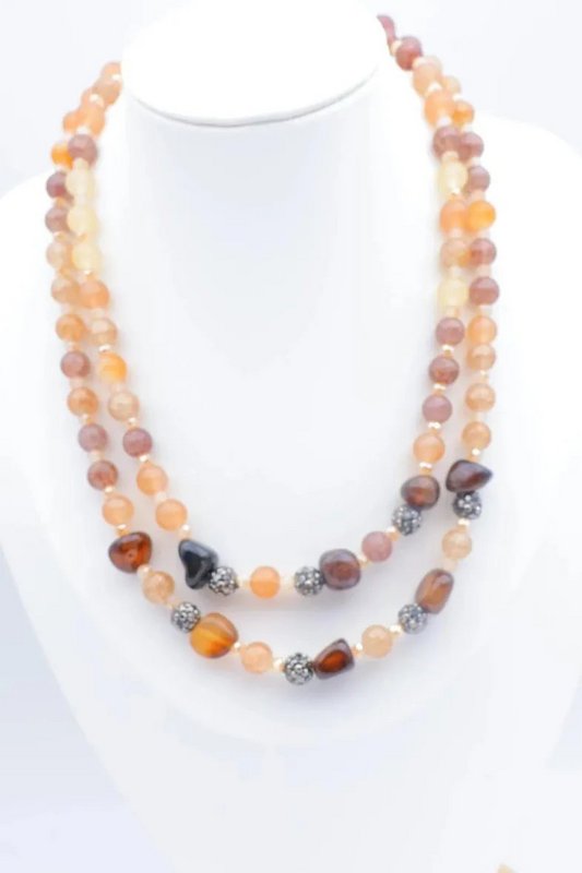 Collier sautoir fantaisie pierre