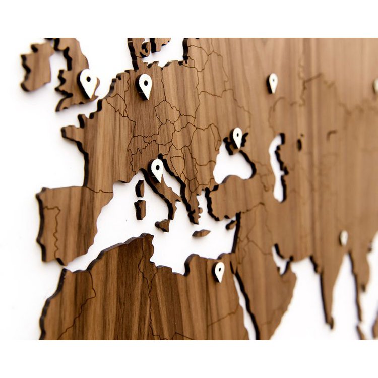 Mappa del mondo in legno - Fai da te - 3 tipi di legno