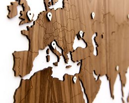 Mappa del mondo in legno - Fai da te - 3 tipi di legno