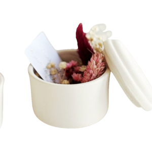 Jar with lid 5x4.5 cm terracotta white