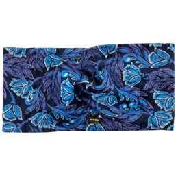 Twist-hoofdband - Blauwe Indische bloem, Ponte Jersey