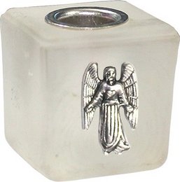 CUBE DE VERRE MINI BOUGIE - GIVRÉ-CAMAEL