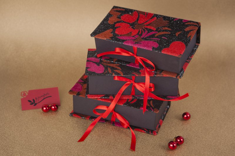 Caja de regalo floral de lujo de jabón: jardín de Navidad
