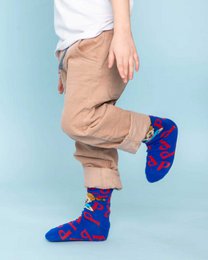 koaa – Pippi Longstocking “P” – Easy Socks blue/red