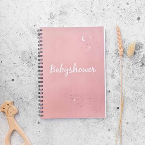 Baby shower fill-in book pink